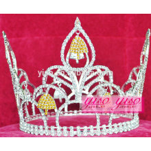 Encanto de coroa de cristal de moda em forma de coroas redondas para venda